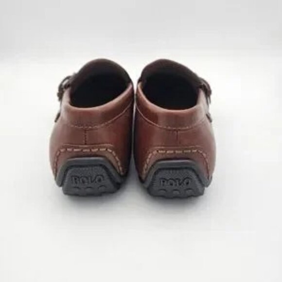 Polo Ralph lauren men\'s riali leather loafers driver shoes 10  Size brown
